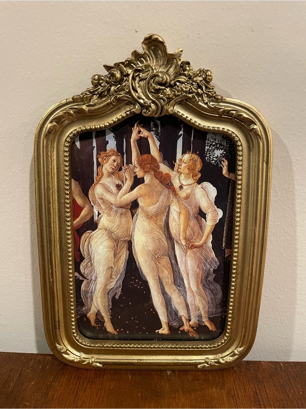 Botticelli Three Graces Ornate 6.5x9 Ornate Gold Framed Print Primavera Wall Art